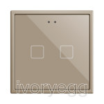 Flat RGB 70 X2. Glass Capacitive push button 70x70 - 2 buttons - Champagne