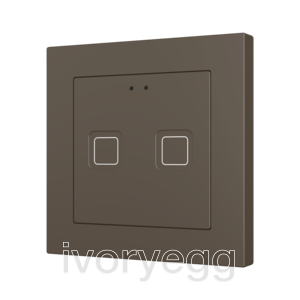 Tecla RGB 55 X2. PC-ABS Capacitive push button 55x55 - 2 buttons - Mocha