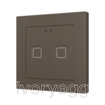 Tecla RGB 55 X2. PC-ABS Capacitive push button 55x55 - 2 buttons - Mocha