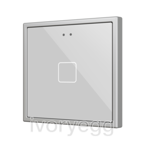 Flat RGB 70 X1. Glass Capacitive push button 70x70 - 1 button - Silver