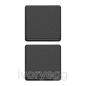 Eikon Exe Flat 2 half buttons for 1 module, without symbol, customizable, grey