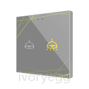 Flat RGB 2. Glass capacitive push button - 2 buttons - 360° Custom