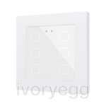 Flat RGB 55 X6. Glass capacitive push button 55x55 - 6 buttons - White