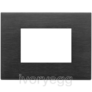 Eikon Exe frame for 3 module KNX insert, metal brushed black