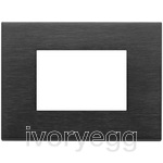 Eikon Exe frame for 3 module KNX insert, metal brushed black