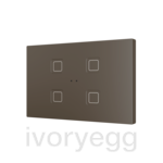 Tecla RGB XL 4. PC-ABS Capacitive push button - 4 buttons - Mocha