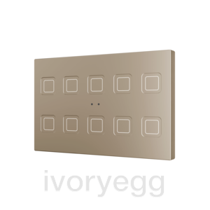 Tecla RGB XL 10. PC-ABS Capacitive push button - 10 buttons - Champagne