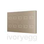 Tecla RGB XL 10. PC-ABS Capacitive push button - 10 buttons - Champagne