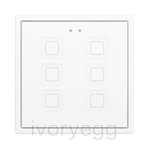 Tecla RGB 70 X6. PC-ABS Capacitive push button 70x70 - 6 buttons - White