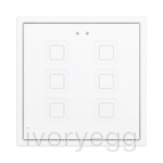 Tecla RGB 70 X6. PC-ABS Capacitive push button 70x70 - 6 buttons - White