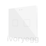 Flat RGB 2. Glass capacitive push button - 2 buttons - White