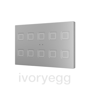 Tecla RGB XL 10. PC-ABS Capacitive push button - 10 buttons - Silver