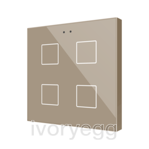 Flat RGB 4. Glass capacitive push button - 4 buttons - Champagne