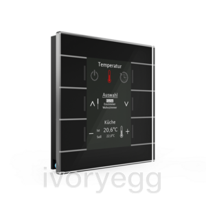 KNX Glass Central Operation Unit Smart with colour display, Black