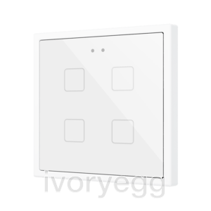 Flat RGB 70 X4. Glass Capacitive push button 70x70 - 4 buttons - White