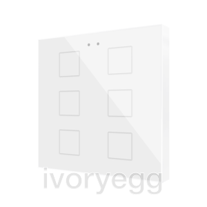 Flat RGB 6. Glass capacitive push button - 6 buttons - White
