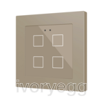 Flat RGB 55 X4. Glass capacitive push button 55x55 - 4 buttons - Champagne