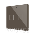Flat RGB 2. Glass capacitive push button - 2 buttons - Mocha