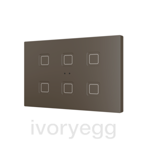 Tecla RGB XL 6. PC-ABS Capacitive push button - 6 buttons - Mocha