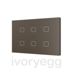 Tecla RGB XL 6. PC-ABS Capacitive push button - 6 buttons - Mocha