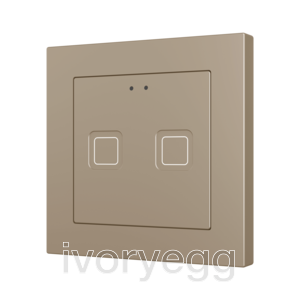 Tecla RGB 55 X2. PC-ABS Capacitive push button 55x55 - 2 buttons - Champagne