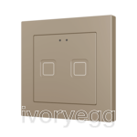 Tecla RGB 55 X2. PC-ABS Capacitive push button 55x55 - 2 buttons - Champagne