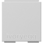 Cover plate with 30 angled socket outlet and inscription field for Modular Jack support ring, grey matt