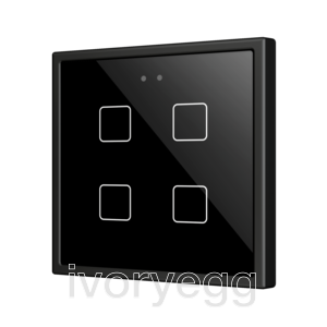 Flat RGB 70 X4. Glass Capacitive push button 70x70 - 4 buttons - Anthracite
