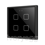 Flat RGB 70 X4. Glass Capacitive push button 70x70 - 4 buttons - Anthracite