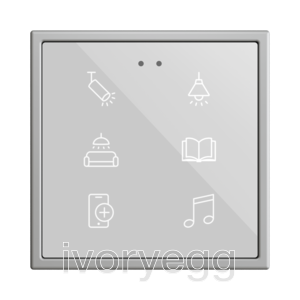 Flat RGB 70 X6. Glass Capacitive push button 70x70 - 6 buttons - Custom