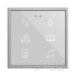 Flat RGB 70 X6. Glass Capacitive push button 70x70 - 6 buttons - Custom