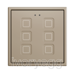 Tecla RGB 70 X6. PC-ABS Capacitive push button 70x70 - 6 buttons - Champagne