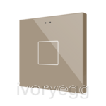 Flat RGB 1. Glass capacitive push button - 1 button - Champagne