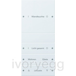 Rocker set 4-gang (1+3) inscribable System 55 pure white matt(lacquered)