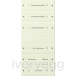 Rocker set 6-gang (3+3) inscribable System 55 Cream white(lacquered)