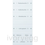 Rocker set 6-gang (3+3) inscribable System 55 pure white(lacquered)