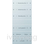 Rocker set 6-gang (3+3) inscribable System 55 Colour Aluminium(lacquered)