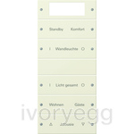 Rocker set 5-gang Plus (2+3) inscribable System 55 Cream white(lacquered)