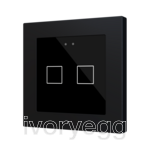 Flat RGB 55 X2. Glass capacitive push button 55x55 - 2 buttons - Anthracite