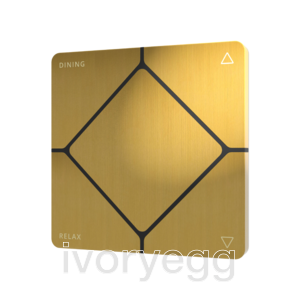 TAP-5 ORE Touch Switch - Cresnet, Brushed Brass, Engraved