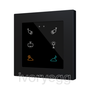 Flat RGB 55 X6. Glass capacitive push button 55x55 - 6 buttons - Custom