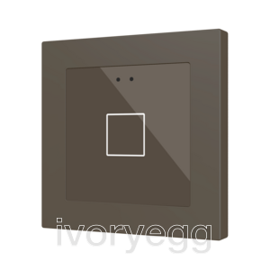 Flat RGB 55 X1. Glass capacitive push button 55x55 - 1 button - Mocha