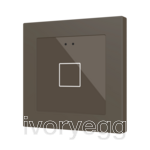 Flat RGB 55 X1. Glass capacitive push button 55x55 - 1 button - Mocha
