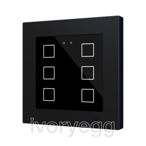 Flat RGB 55 X6. Glass capacitive push button 55x55 - 6 buttons - Anthracite