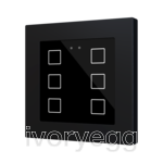 Flat RGB 55 X6. Glass capacitive push button 55x55 - 6 buttons - Anthracite