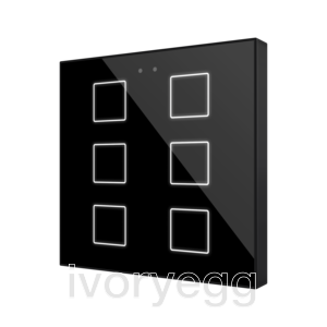Flat RGB 6. Glass capacitive push button - 6 buttons - Anthracite