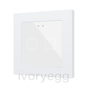 Flat RGB 55 X2. Glass capacitive push button 55x55 - 2 buttons - White