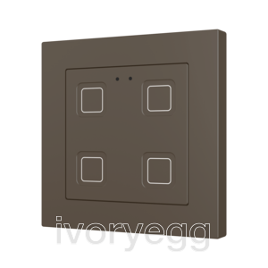Tecla RGB 55 X4. PC-ABS Capacitive push button 55x55 - 4 buttons - Mocha