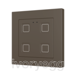 Tecla RGB 55 X4. PC-ABS Capacitive push button 55x55 - 4 buttons - Mocha