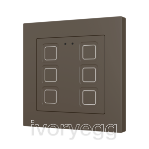 Tecla RGB 55 X6. PC-ABS Capacitive push button 55x55 - 6 buttons - Mocha